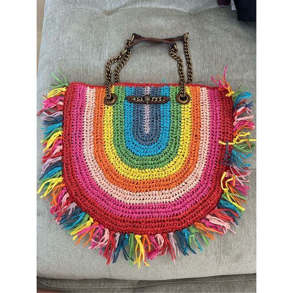 Kurt Geiger Bags Kurt Geiger Colorful London Straw Antique Chain